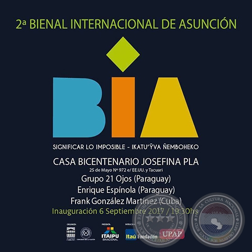 Muestra de Grupo 21 (Paraguay) Enrique Espínola (Paraguay) Frank González Martínez (Cuba) - Miércoles, 6 de Septiembre de 2017